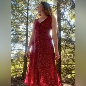 Vintage semi sheer red dress